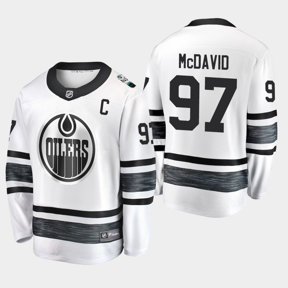 Men'S Oilers Connor Mcdavid 2019 NHL All-Star Game Parley Jersey White