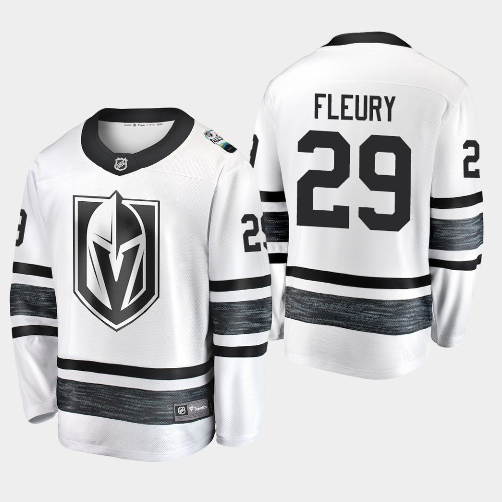 Men'S Golden Knights Marc Andre Fleury 2019 NHL All-Star Game Parley Jersey White