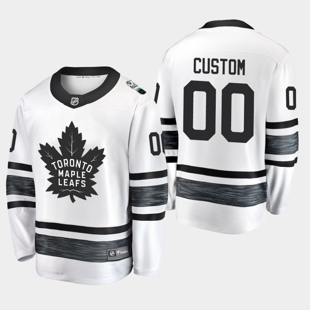 Men'S Maple Leafs Custom Name And Number 2019 NHL All-Star Game Parley Jersey White