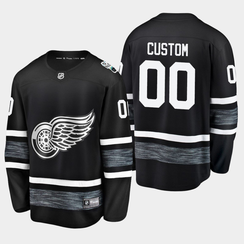 Men'S Red Wings Custom Name And Number 2019 NHL All-Star Game Parley Jersey Black