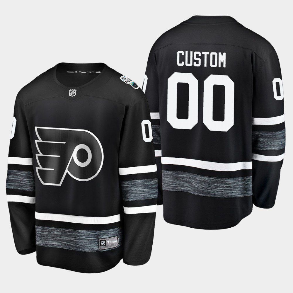 Men'S Flyers Custom Name And Number 2019 NHL All-Star Game Parley Jersey Black
