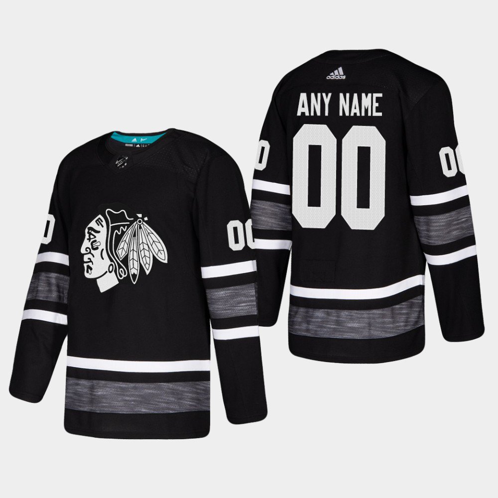 Chicago Blackhawks #00 Custom Name And Number NHL All-Star Game Parley Game Black Jersey