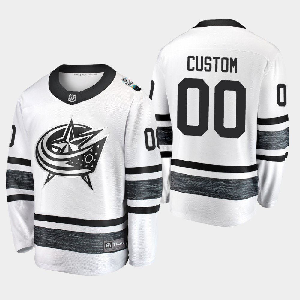 Columbus Blue Jackets #00 Custom Name And Number 2019 NHL All-Star Game Parley White Jersey