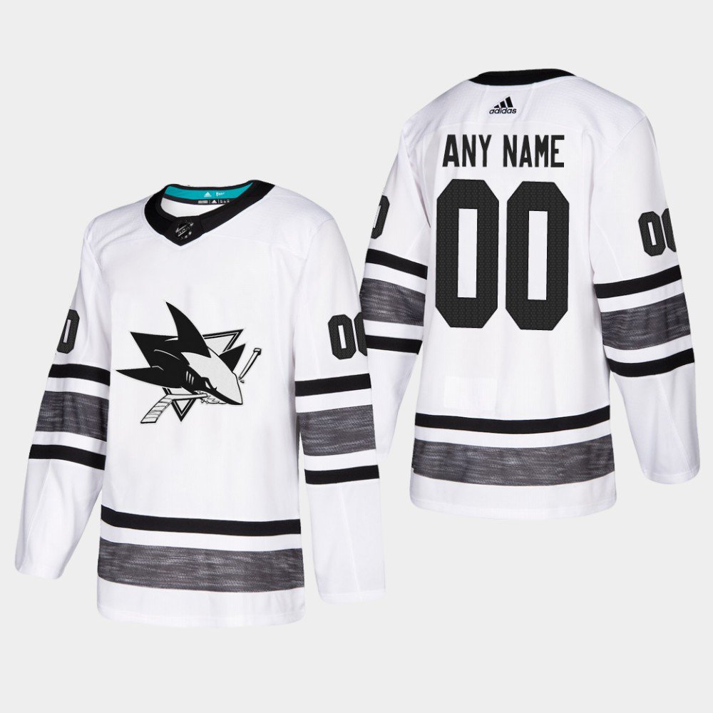 San Jose Sharks #00 Custom Name And Number NHL All-Star Game Parley Game White Jersey