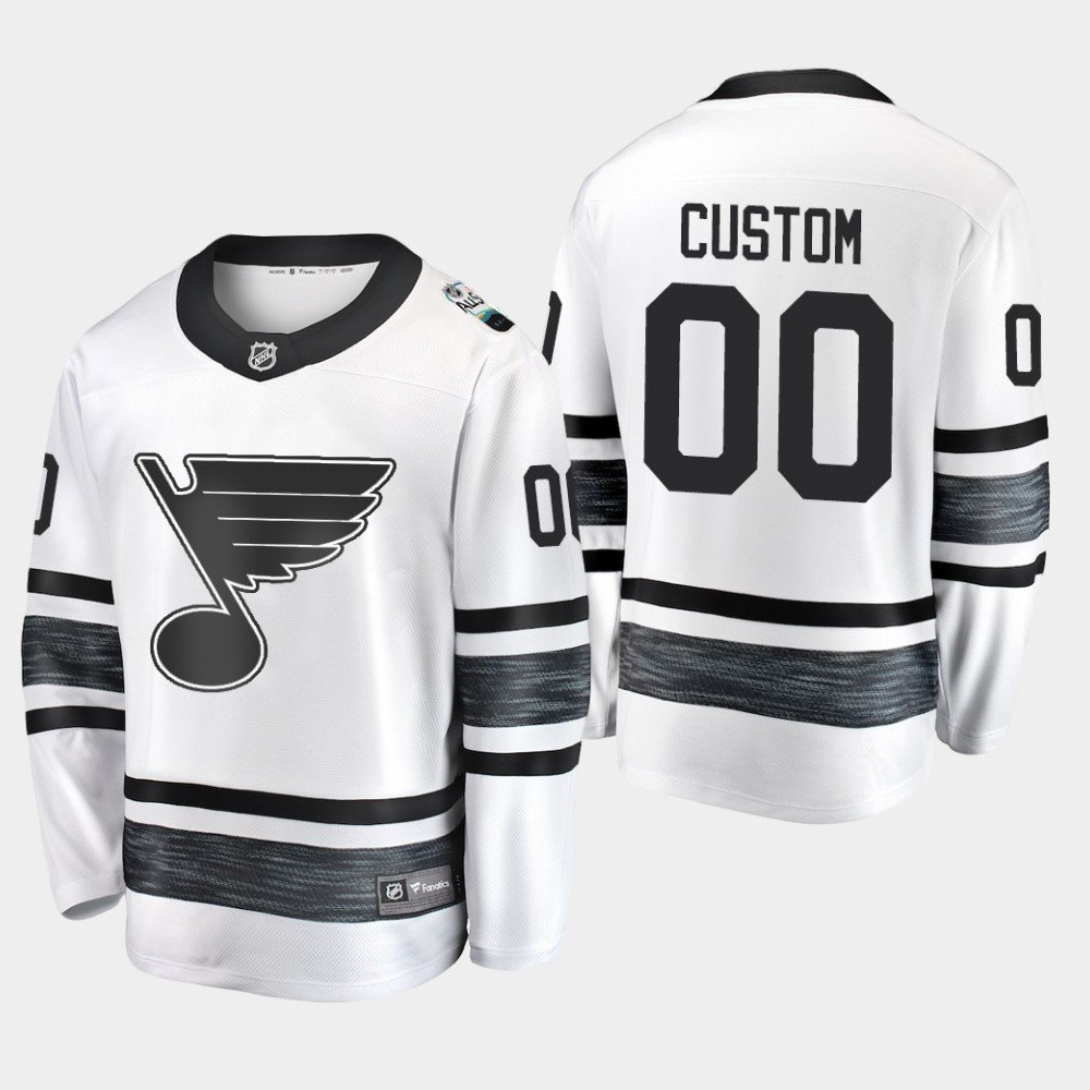 St. Louis Blues #00 Custom Name And Number 2019 NHL All-Star Game Parley White Jersey