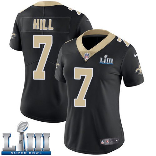 #7 Saints Taysom Hill Women's Home Black 2019 Super Bowl LIII Jersey