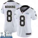 #8 Saints Archie Manning Women's Road White 2019 Super Bowl LIII Jersey