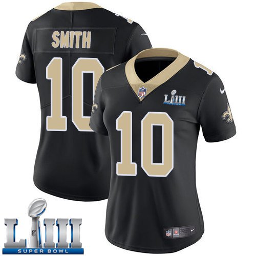 #10 Saints Tre'Quan Smith Women's Home Black 2019 Super Bowl LIII Jersey