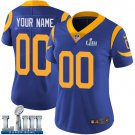 Women's Rams Royal Blue 2019 Super Bowl LIII Jersey Custom Name And Numberized