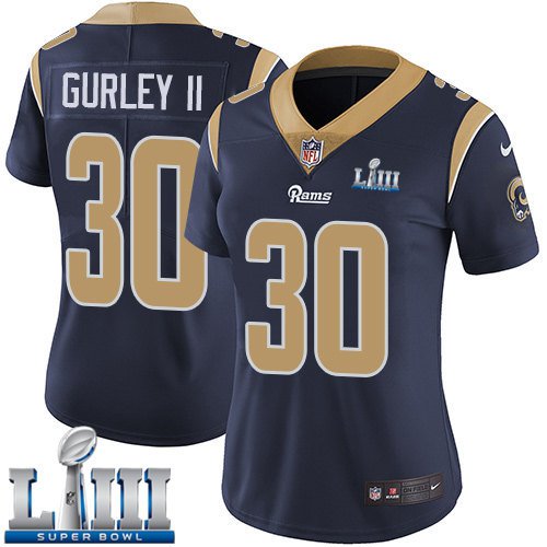 Women's Todd Gurley Rams Navy Blue 2019 Super Bowl LIII Jersey #30 Home