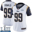 Women's Aaron Donald Rams White 2019 Super Bowl LIII Jersey #99 Road