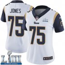 Women's Deacon Jones Rams White 2019 Super Bowl LIII Jersey #75 Road