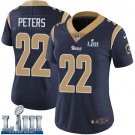 Women's Marcus Peters Rams Navy Blue 2019 Super Bowl LIII Jersey #22 Home