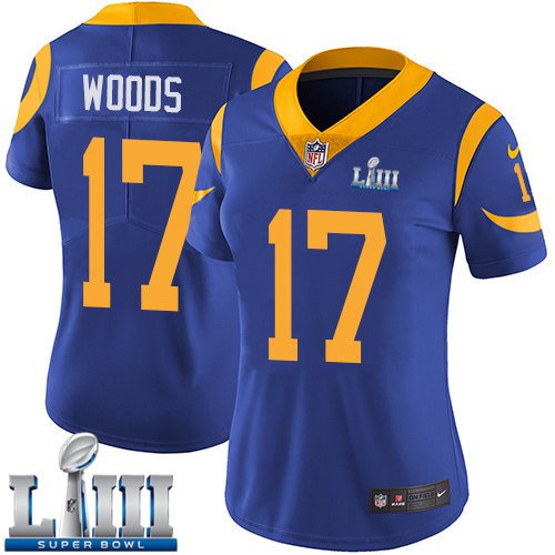 Women's Robert Woods Rams Royal Blue 2019 Super Bowl LIII Jersey #17