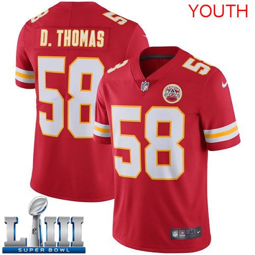 Youth Chiefs #58 Derrick Thomas Red 2019 Super Bowl LIII Jersey