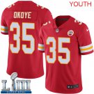 Youth Chiefs #35 Christian Okoye Red 2019 Super Bowl LIII Jersey