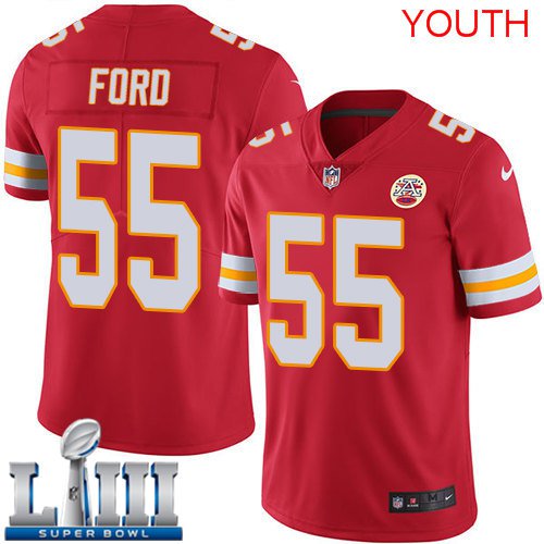 Youth Chiefs #55 Dee Ford Red 2019 Super Bowl LIII Jersey