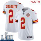Youth Chiefs #2 Dustin Colquitt White 2019 Super Bowl LIII Jersey