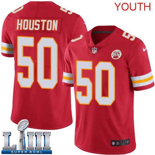 Youth Chiefs #50 Justin Houston Red 2019 Super Bowl LIII Jersey