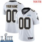 Saints Youth Road White 2019 Super Bowl LIII Jersey: Custom Name And Numberized