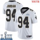 #94 Saints Cameron Jordan Youth Road White 2019 Super Bowl LIII Jersey