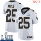 #25 Saints Eli Apple Youth Road White 2019 Super Bowl LIII Jersey