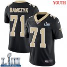 #71 Saints Ryan Ramczyk Youth Home Black 2019 Super Bowl LIII Jersey