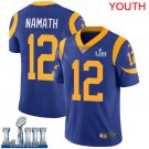 Youth Limited Joe Namath Rams Royal Blue 2019 Super Bowl LIII Jersey #12