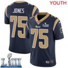 Youth Limited Deacon Jones Rams Navy Blue 2019 Super Bowl LIII Jersey #75 Home