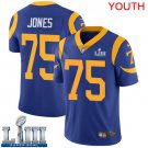 Youth Limited Deacon Jones Rams Royal Blue 2019 Super Bowl LIII Jersey #75