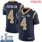 Youth Limited Greg Zuerlein Rams Navy Blue 2019 Super Bowl LIII Jersey #4 Home