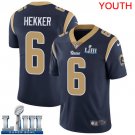Youth Limited Johnny Hekker Rams Navy Blue 2019 Super Bowl LIII Jersey #6 Home