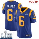 Youth Limited Johnny Hekker Rams Royal Blue 2019 Super Bowl LIII Jersey #6