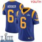 Youth Limited Johnny Hekker Rams Royal Blue 2019 Super Bowl LIII Jersey #6