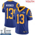 Youth Limited Kurt Warner Rams Royal Blue 2019 Super Bowl LIII Jersey #13