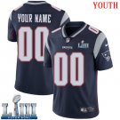 Patriots Youth Home Navy Blue 2019 Super Bowl LIII Jersey Custom Name And Numberized