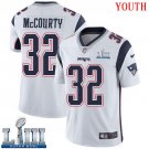 #32 Patriots Devin McCourty Youth Road White 2019 Super Bowl LIII Jersey