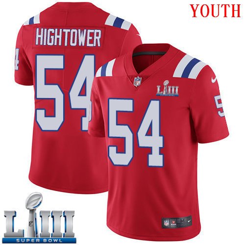 #54 Patriots Dont'a Hightower Youth Alternate Red 2019 Super Bowl LIII Jersey