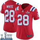 #28 Patriots James White Women's Alternate Red 2019 Super Bowl LIII Jersey