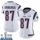 #87 Patriots Rob Gronkowski Women's Road White 2019 Super Bowl LIII Jersey
