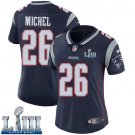 #26 Patriots Sony Michel Women's Home Navy Blue 2019 Super Bowl LIII Jersey