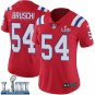#54 Patriots Tedy Bruschi Women's Alternate Red 2019 Super Bowl LIII Jersey