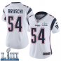 #54 Patriots Tedy Bruschi Women's Road White 2019 Super Bowl LIII Jersey