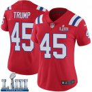 #45 Patriots Donald Trump Women's Alternate Red 2019 Super Bowl LIII Jersey