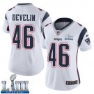 #46 Patriots James Develin Women's Road White 2019 Super Bowl LIII Jersey