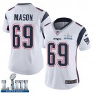 #69 Patriots Shaq Mason Women's Road White 2019 Super Bowl LIII Jersey