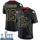 Patrick Mahomes Men's Limited Lights Out Black 2019 Super Bowl LIII Jersey #15 Chiefs
