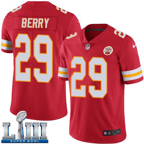 Men's Chiefs #29 Eric Berry Red Limited 2019 Super Bowl LIII Jersey