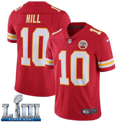 Men's Chiefs #10 Tyreek Hill Red Limited 2019 Super Bowl LIII Jersey