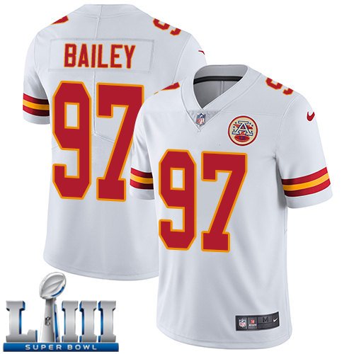 Men's Chiefs #97 Allen Bailey White Limited 2019 Super Bowl LIII Jersey
